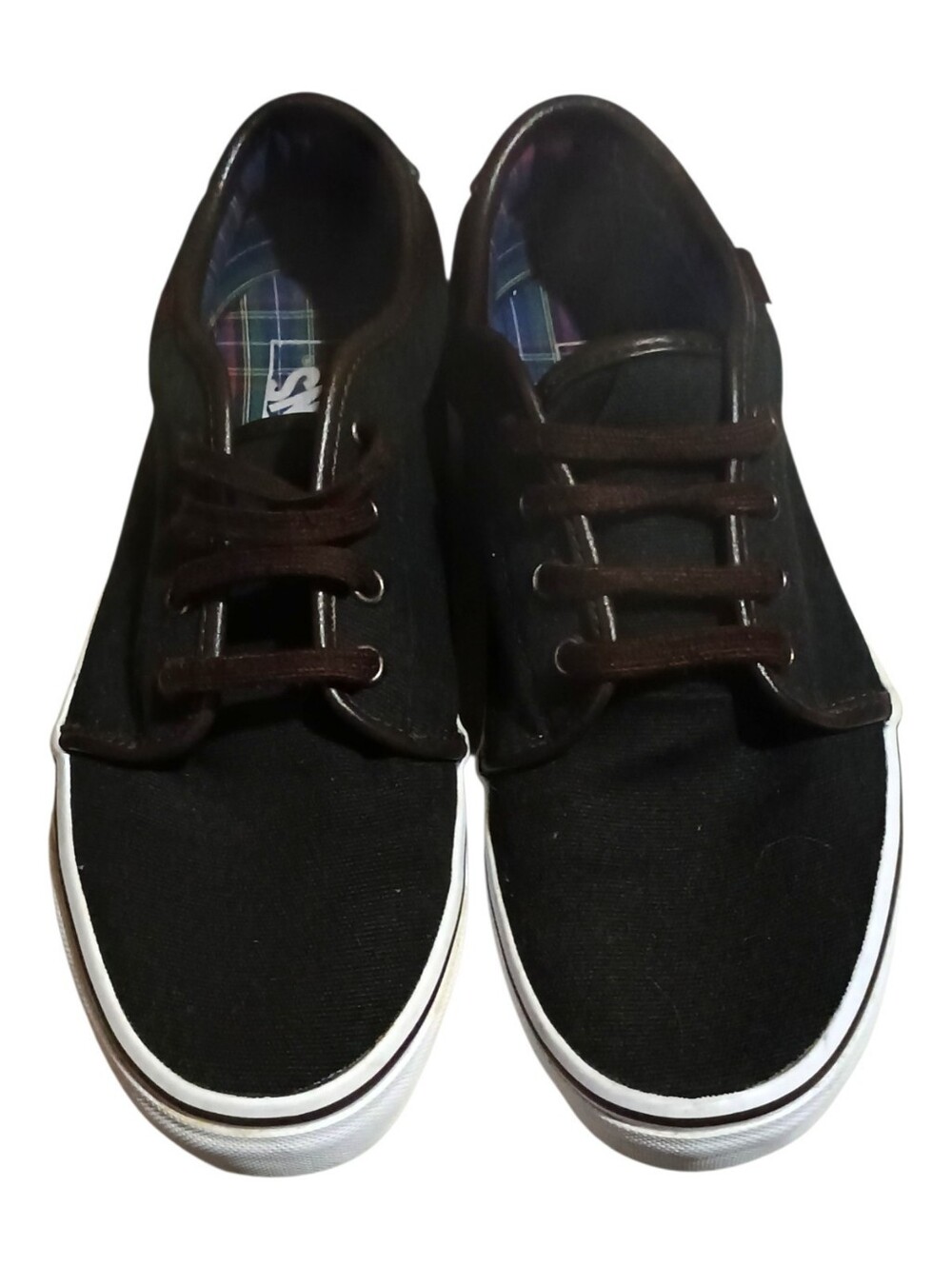 Low-Top Sneakers Classic Unisex Vans Shoes Black Canvas Men's 8.5 Women's 10